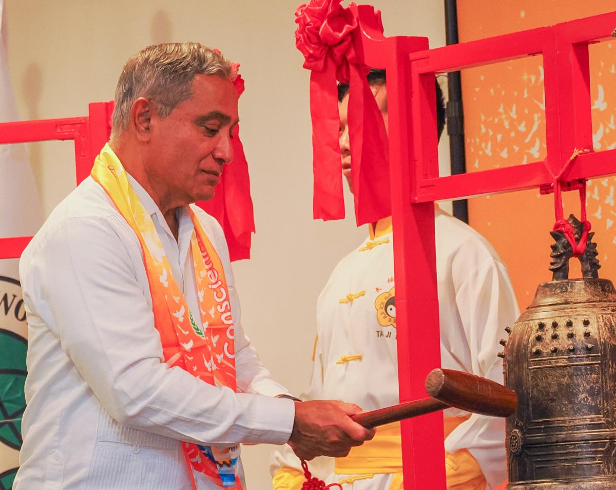 2026 0114 Prime Minister of Belize rings the bell.jpg